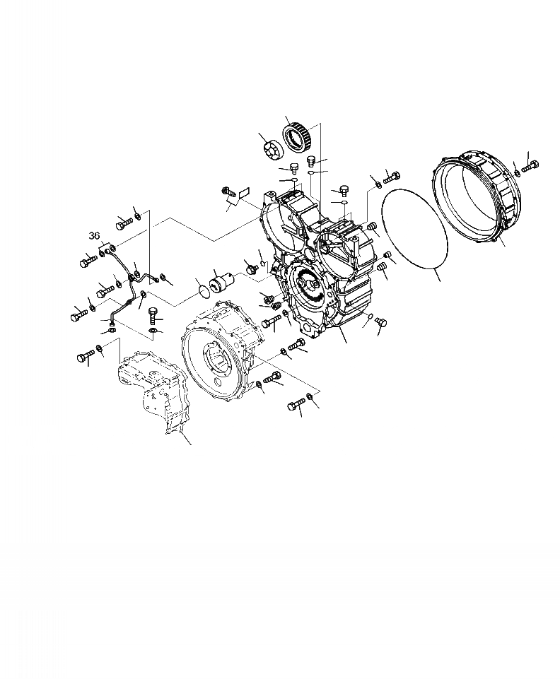 Схема запчастей Komatsu WA500-7 - F-A КОРПУС ГИДРОТРАНСФОРМАТОРА (/) СИЛОВАЯ ПЕРЕДАЧА И КОНЕЧНАЯ ПЕРЕДАЧА