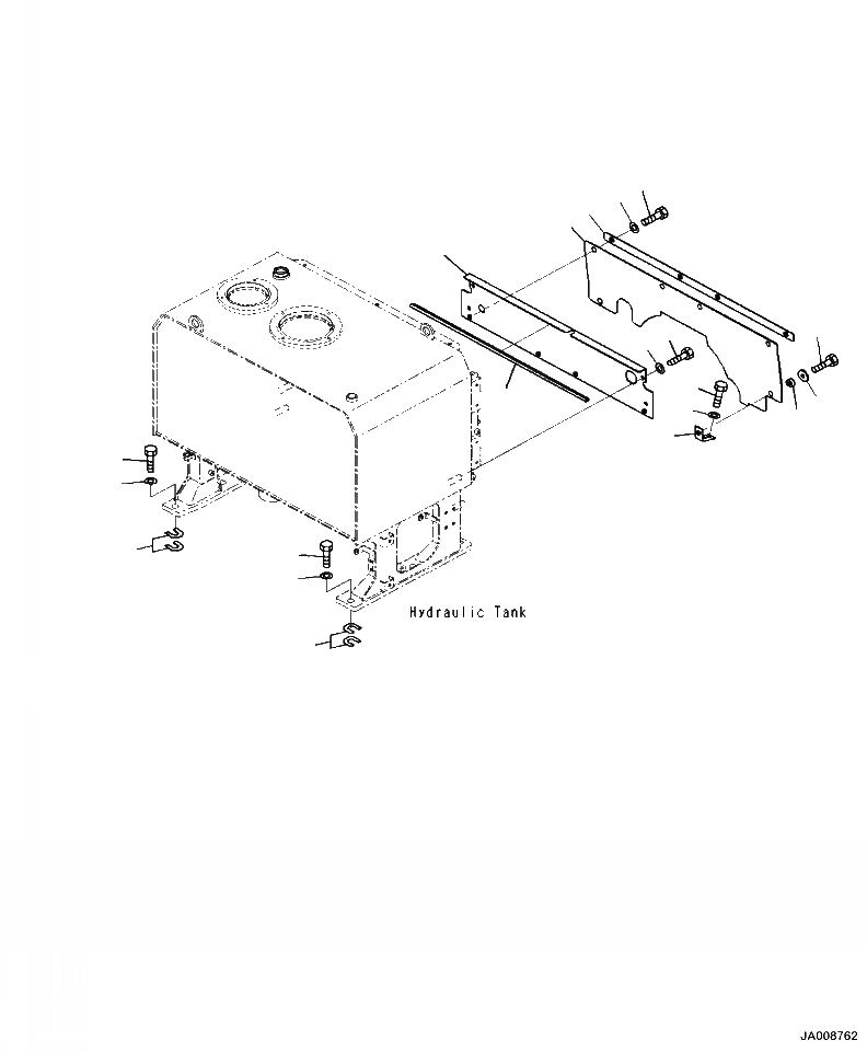 Схема запчастей Komatsu WA500-7 - H-A ГИДР. БАК. КРЕПЛЕНИЕ ГИДРАВЛИКА