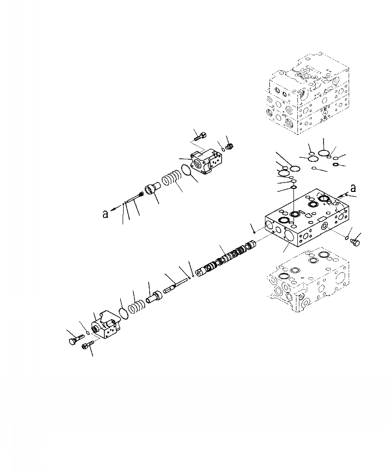 Схема запчастей Komatsu WA500-7 - H-A ОСНОВН. УПРАВЛЯЮЩ. КЛАПАН 2-Х СЕКЦИОНН. КЛАПАН (/) ГИДРАВЛИКА