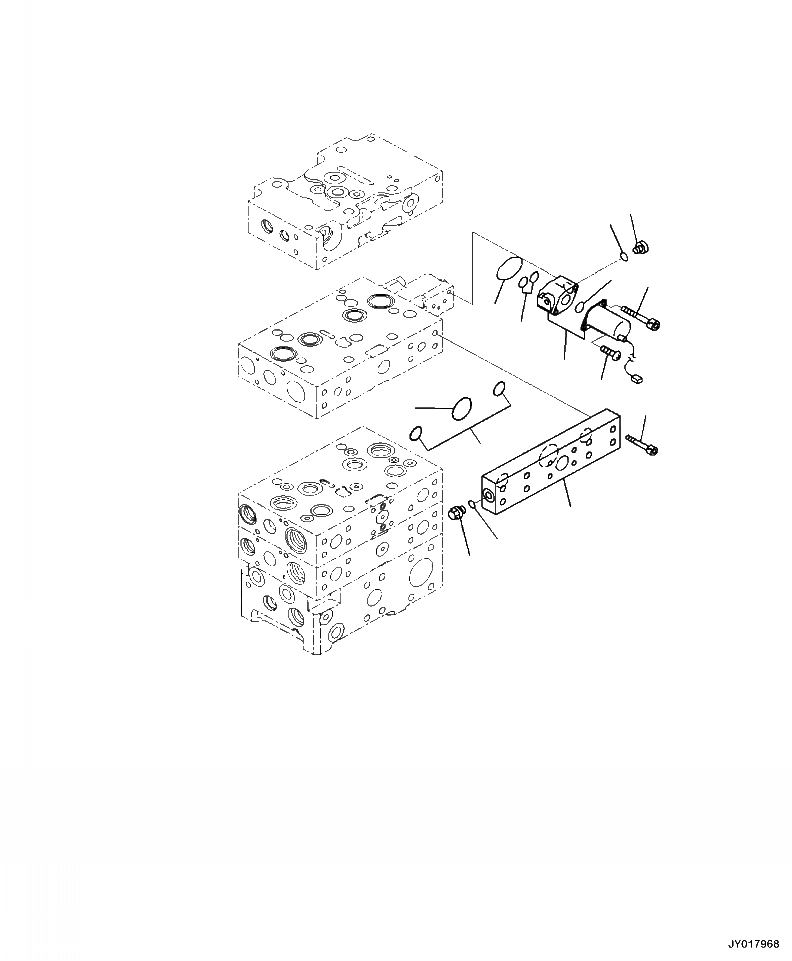 Схема запчастей Komatsu WA500-7 - H-A ОСНОВН. УПРАВЛЯЮЩ. КЛАПАН 2-Х СЕКЦИОНН. КЛАПАН (/) ГИДРАВЛИКА