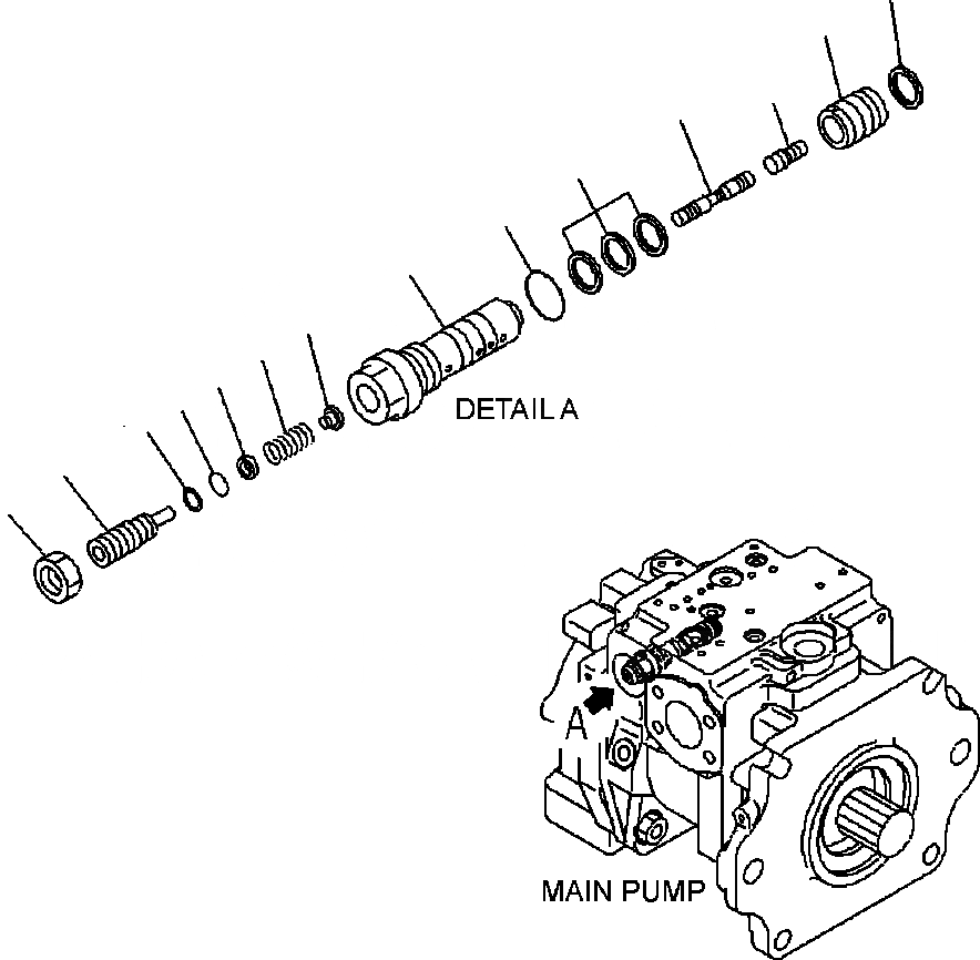Схема запчастей Komatsu WA500-7 - H-7A ГИДР. НАСОС. ПОГРУЗ. НАСОС (LS КЛАПАН) (7/8) ГИДРАВЛИКА
