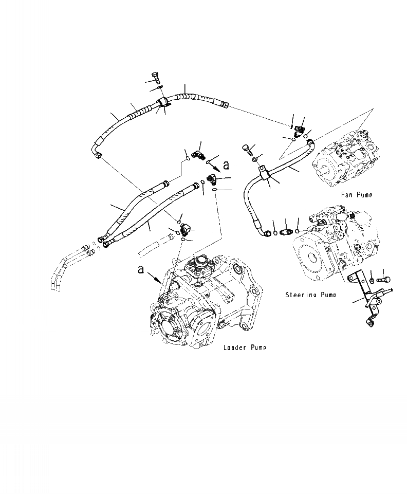 Схема запчастей Komatsu WA500-7 - H-9A ГИДРОЛИНИЯ ГЛАВН. ТРУБЫ (/) ГИДРАВЛИКА