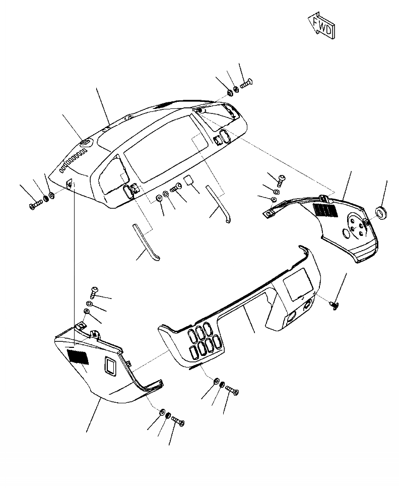 Схема запчастей Komatsu WA500-7 - K-A КАБИНА ROPS ПЕРЕДН. DASH COVER OPERATORXD S ОБСТАНОВКА И СИСТЕМА УПРАВЛЕНИЯ