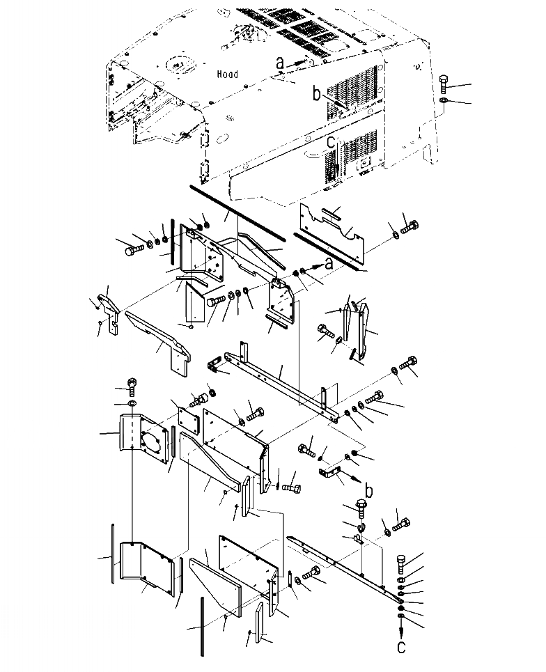 Схема запчастей Komatsu WA500-7 - M-A ДВЕРЦЫ КАПОТА ДЕФЛЕКТОРS ЧАСТИ КОРПУСА