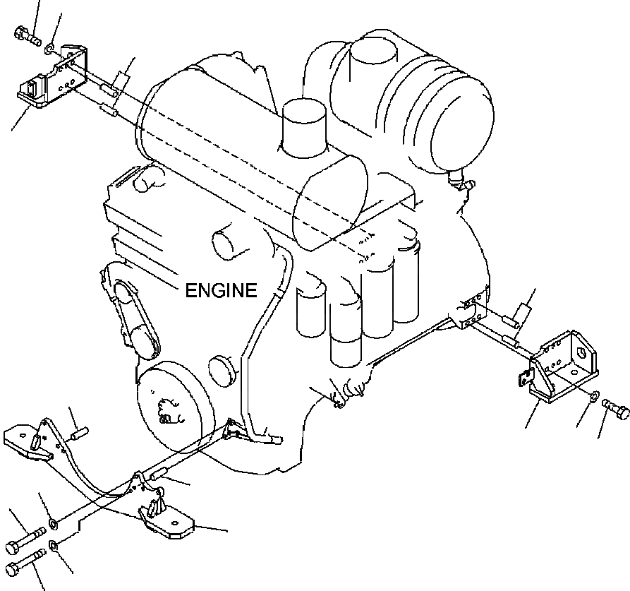 Схема запчастей Komatsu WA500-6 - A-AF8 КРЕПЛЕНИЕ ДВИГАТЕЛЯ ДВИГАТЕЛЬ