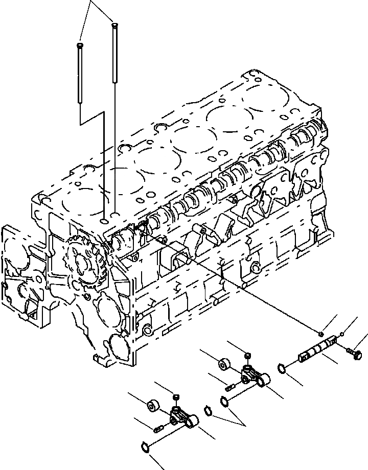 Схема запчастей Komatsu WA500-6 - A-AB ТОЛКАТЕЛЬ КЛАПАНА И PUSH ROD ДВИГАТЕЛЬ
