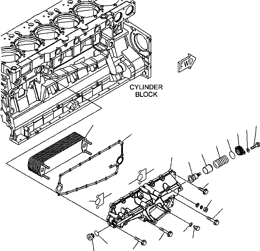 Схема запчастей Komatsu WA500-6 - A-AD7 МАСЛООХЛАДИТЕЛЬ ДВИГАТЕЛЬ