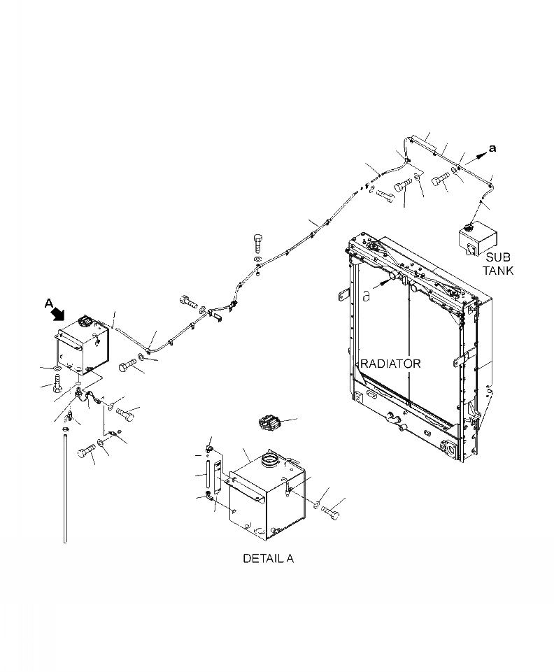 Схема запчастей Komatsu WA500-6 - C-A РАДИАТОР ВТОРИЧН. БАК И ТРУБЫ СИСТЕМА ОХЛАЖДЕНИЯ