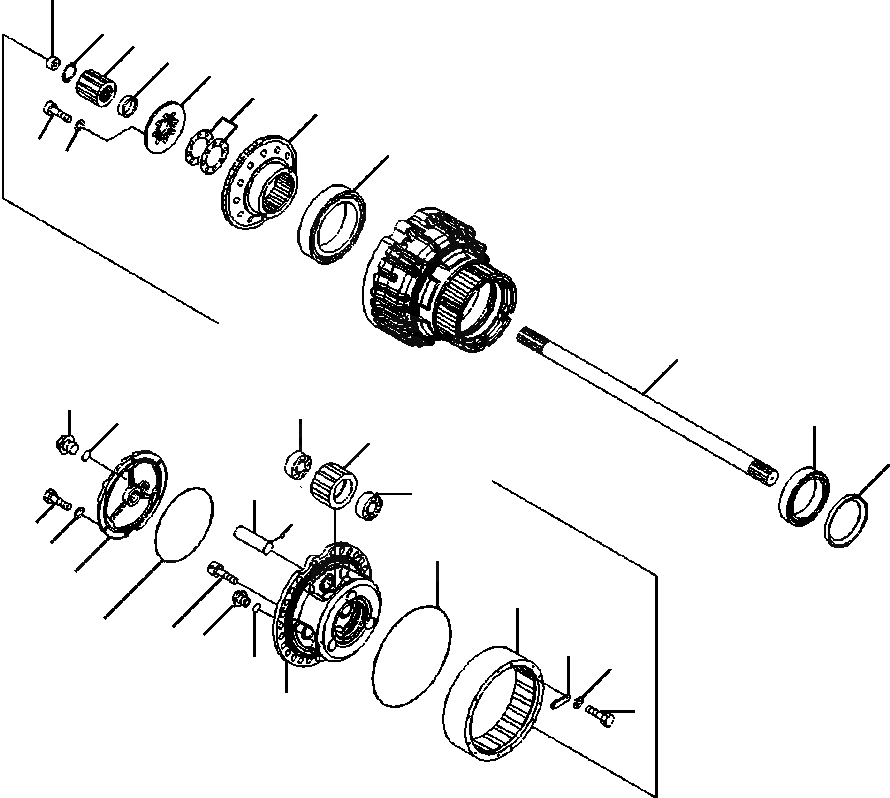 Схема запчастей Komatsu WA500-6 - F-A ЗАДН. МОСТ ПРАВ. КОНЕЧНАЯ ПЕРЕДАЧА ASSEMBLY (/) СИЛОВАЯ ПЕРЕДАЧА И КОНЕЧНАЯ ПЕРЕДАЧА