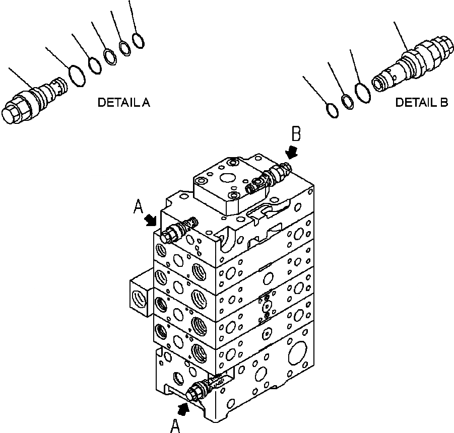 Схема запчастей Komatsu WA500-6 - H-A ОСНОВН. КЛАПАН 2-Х СЕКЦИОНН. ДЛЯ ECSS (/9) ГИДРАВЛИКА