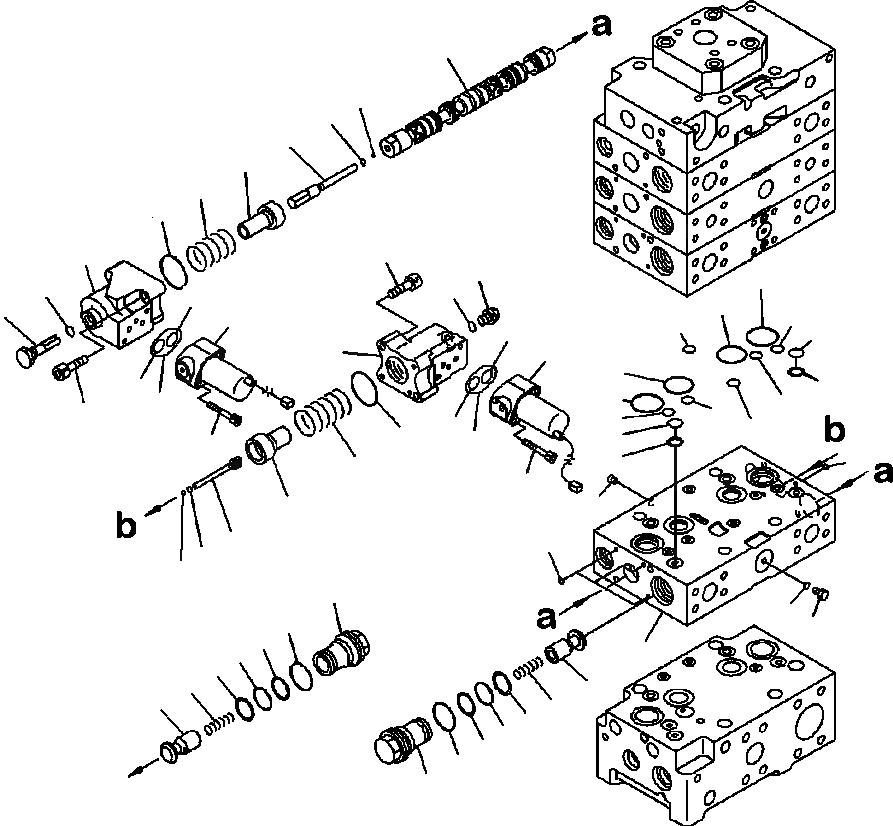 Схема запчастей Komatsu WA500-6 - H-A ОСНОВН. КЛАПАН 2-Х СЕКЦИОНН. ДЛЯ ECSS (/9) ГИДРАВЛИКА