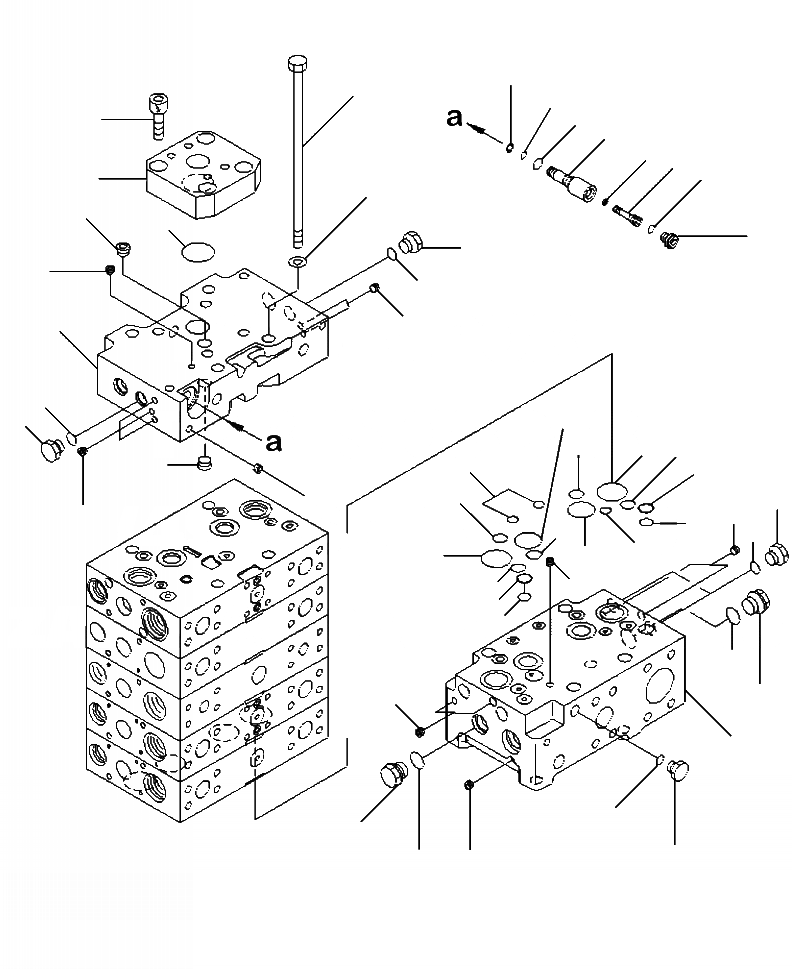 Схема запчастей Komatsu WA500-6 - H-B ОСНОВН. КЛАПАН 3-Х СЕКЦИОНН. ДЛЯ ECSS (/) ГИДРАВЛИКА