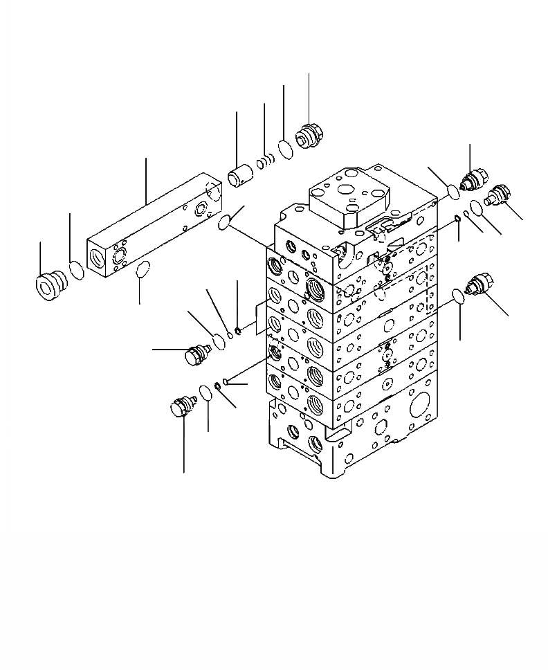 Схема запчастей Komatsu WA500-6 - H-B ОСНОВН. КЛАПАН 3-Х СЕКЦИОНН. ДЛЯ ECSS (/) ГИДРАВЛИКА