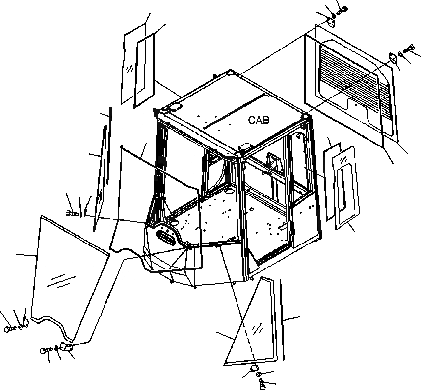 Схема запчастей Komatsu WA500-6 - K-9A КАБИНА ROPS ОКОНН. СТЕКЛА OPERATORXD S ОБСТАНОВКА И СИСТЕМА УПРАВЛЕНИЯ
