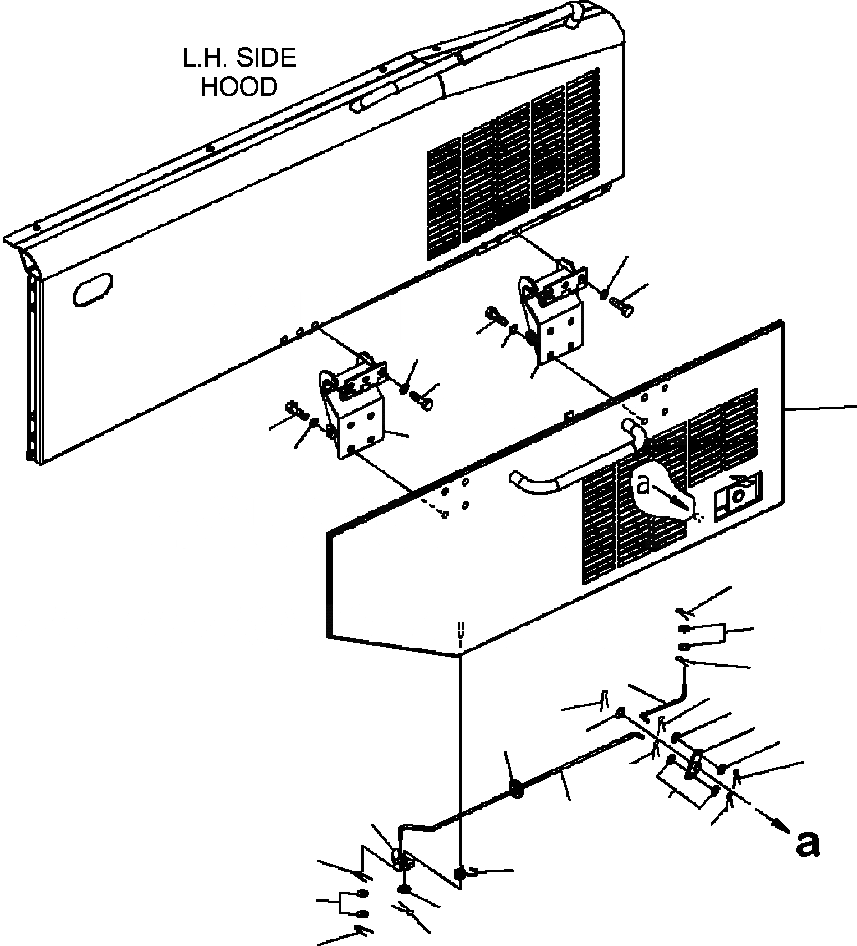 Схема запчастей Komatsu WA500-6 - M-A КАПОТ ЛЕВ.  ДВЕРЬ ЧАСТИ КОРПУСА