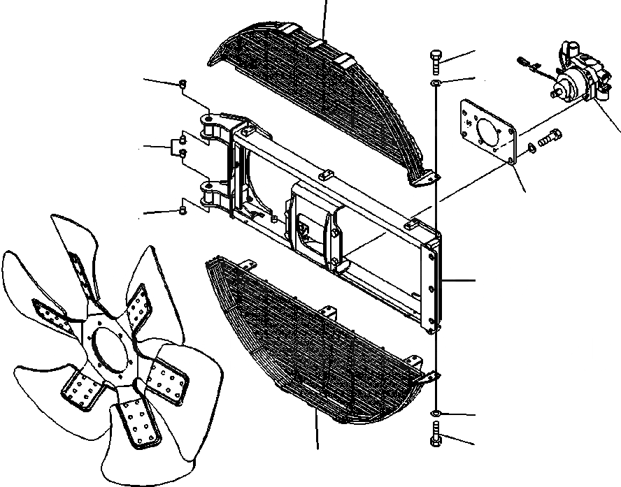Схема запчастей Komatsu WA500-6 - M-A ЗАЩИТА РАДИАТОРА ЗАЩИТА ВЕНТИЛЯТОРА И МОТОР ВЕНТИЛЯТОРА ЧАСТИ КОРПУСА