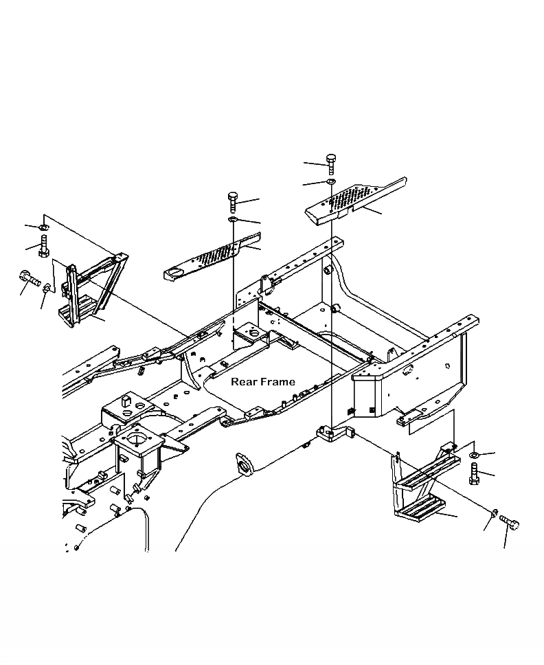 Схема запчастей Komatsu WA500-6 - M-A ЛЕСТНИЦА ЗАДН. СТУПЕНИ ЧАСТИ КОРПУСА