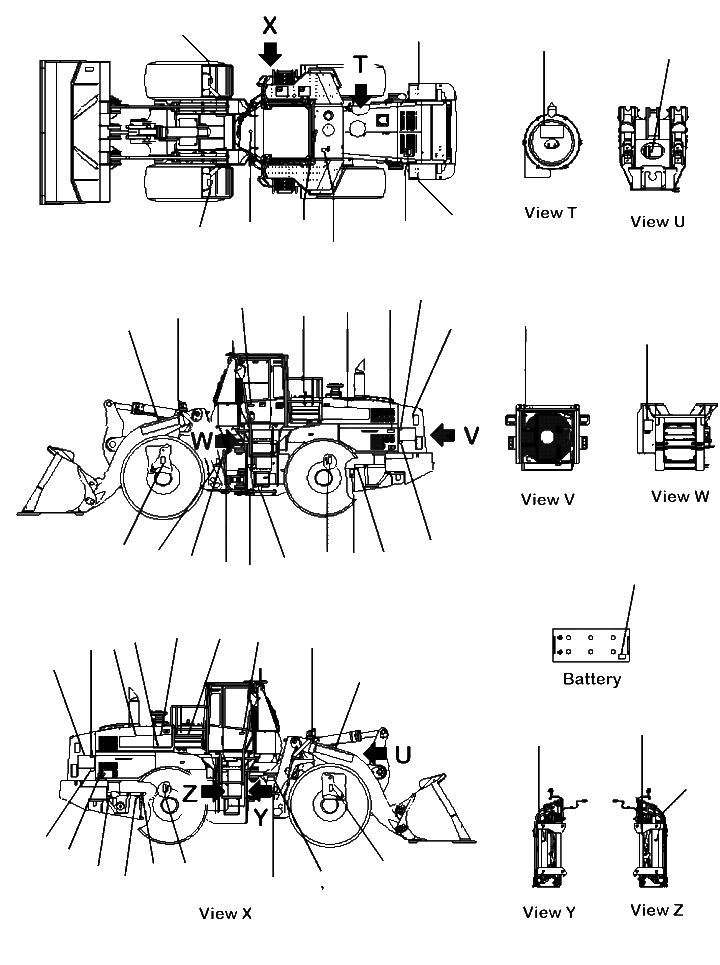 Схема запчастей Komatsu WA500-6 - U-A МАРКИРОВКА МАРКИРОВКА