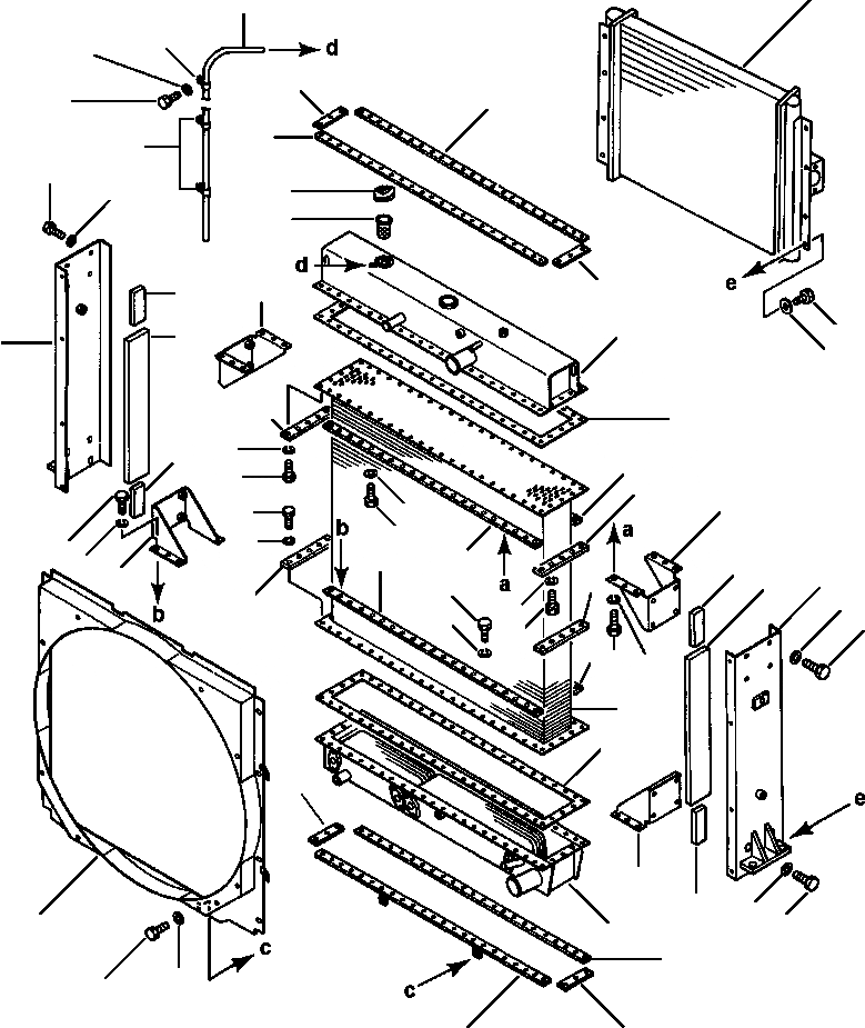 Схема запчастей Komatsu WA500-1LC - FIG. C-A РАДИАТОР ASSEMBLY СИСТЕМА ОХЛАЖДЕНИЯ