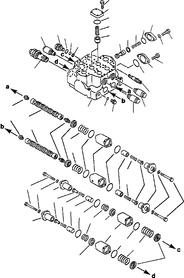 Схема запчастей Komatsu WA500-1LC - FIG. H-A TWO-СЕКЦ. УПРАВЛЯЮЩ. КЛАПАН - СЕКЦ. ASSEMBLIES ГИДРАВЛИКА