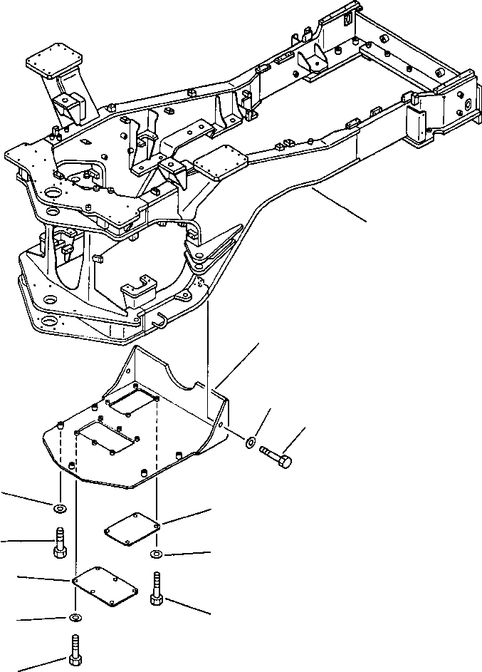 Схема запчастей Komatsu WA500-1LC - FIG. M-A НИЖН.ЧАСТИ КОРПУСА ЧАСТИ КОРПУСА