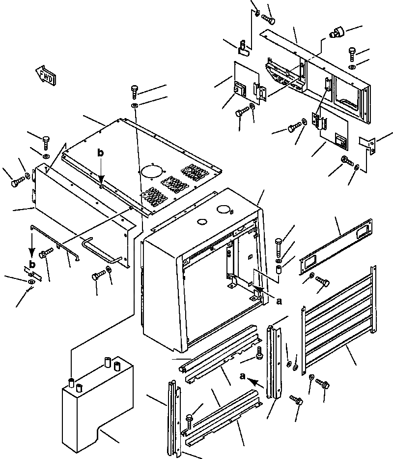 Схема запчастей Komatsu WA500-1LC - FIG. M-A ЗАЩИТА РАДИАТОРА AND КАПОТ ЧАСТИ КОРПУСА