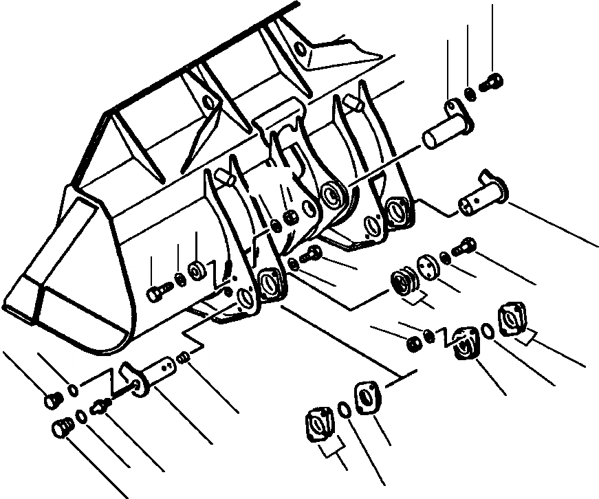 Схема запчастей Komatsu WA500-1LC - FIG. T-A КОВШ HINGE ПАЛЕЦS РАБОЧЕЕ ОБОРУДОВАНИЕ