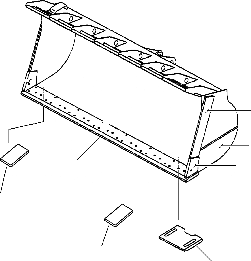 Схема запчастей Komatsu WA500-1LC - FIG. T-A HI-LIFT ПРЯМ. КРОМКА КОВШ - . CU. YD. (.8 CU. M) РАБОЧЕЕ ОБОРУДОВАНИЕ