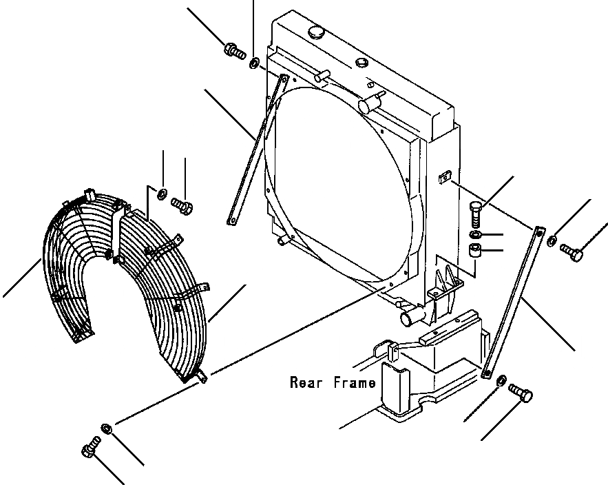 Схема запчастей Komatsu WA500-1LE - КРЕПЛЕНИЕ РАДИАТОРА И ВЕНТИЛЯТОР ДВИГ-ЛЯ ЧАСТИ КОРПУСА КОМПОНЕНТЫ ДВИГАТЕЛЯ & ЭЛЕКТРИКА