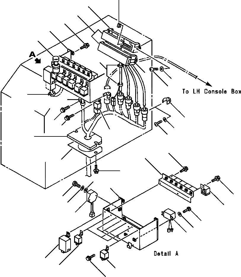 Схема запчастей Komatsu WA500-1LE - ЭЛЕКТРИКА КОНСОЛЬН. БЛОК, ПРАВ. КОМПОНЕНТЫ ДВИГАТЕЛЯ & ЭЛЕКТРИКА