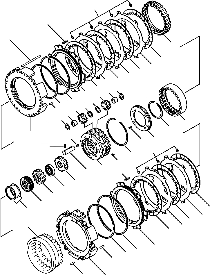 Схема запчастей Komatsu WA500-1LE - ТРАНСМИССИЯ ПЕРЕД. И 4 МУФТА ГИДРОТРАНСФОРМАТОР И ТРАНСМИССИЯ