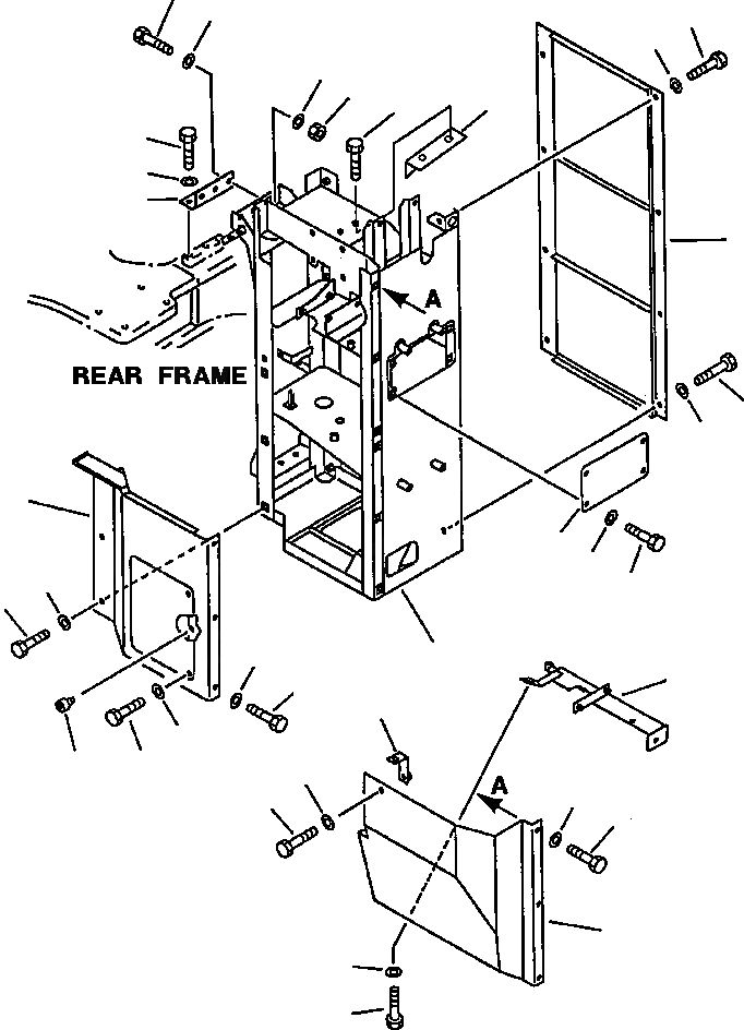 Схема запчастей Komatsu WA500-1LE - ВОЗД. COMPONENT КОРПУС РАМА
