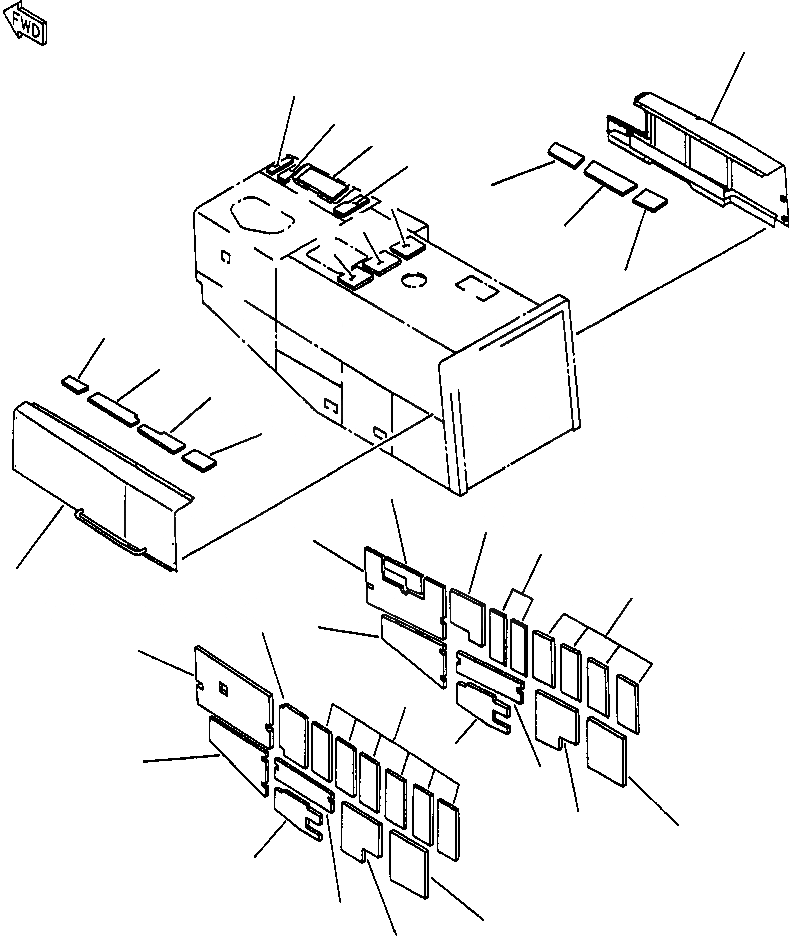 Схема запчастей Komatsu WA500-1LE - NOISE ABATEMENT ЧАСТИ (/) РАМА
