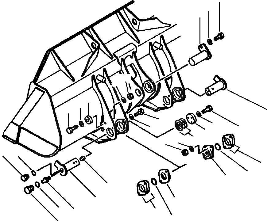 Схема запчастей Komatsu WA500-1LE - КОВШ HINGE ПАЛЕЦS РАБОЧЕЕ ОБОРУДОВАНИЕ