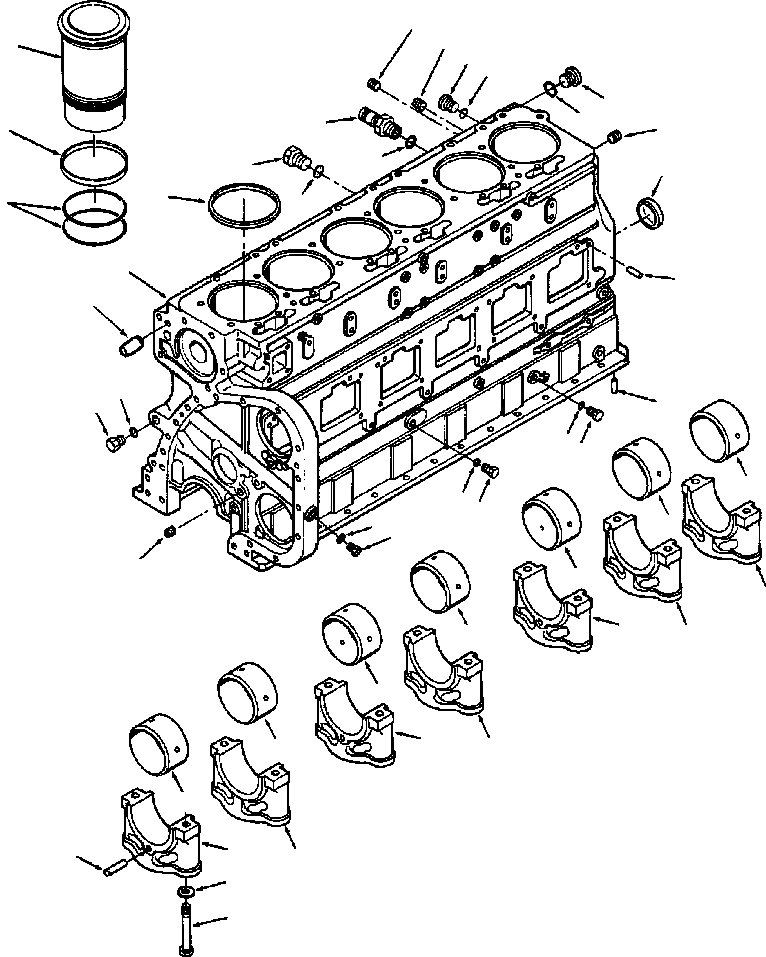 Схема запчастей Komatsu WA500-1LE - БЛОК ЦИЛИНДРОВ БЛОК ЦИЛИНДРОВ