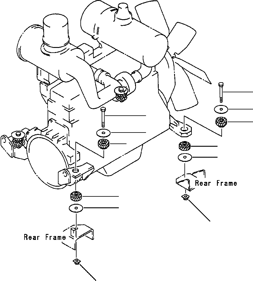 Схема запчастей Komatsu WA500-1L - КРЕПЛЕНИЕ ДВИГАТЕЛЯ КОМПОНЕНТЫ ДВИГАТЕЛЯ & ЭЛЕКТРИКА