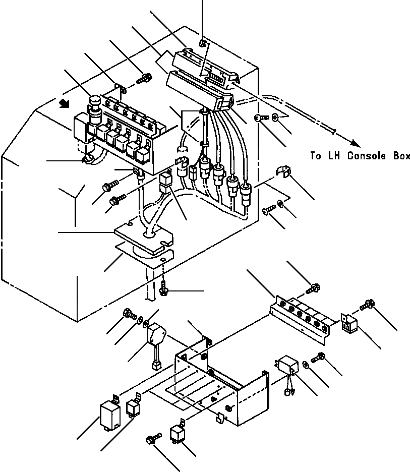 Схема запчастей Komatsu WA500-1L - ЭЛЕКТРИКА КОНСОЛЬН. БЛОК, ПРАВ. КОМПОНЕНТЫ ДВИГАТЕЛЯ & ЭЛЕКТРИКА
