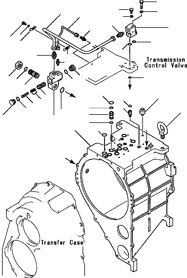 Схема запчастей Komatsu WA500-1L - КОРПУС ТРАНСМИССИИ ГИДРОТРАНСФОРМАТОР И ТРАНСМИССИЯ