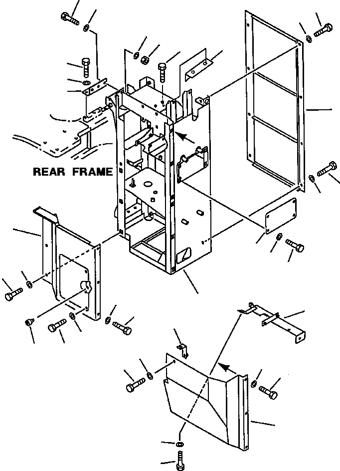 Схема запчастей Komatsu WA500-1L - ВОЗД. COMPONENT КОРПУС РАМА
