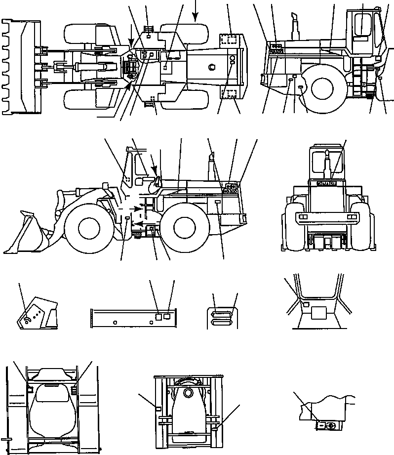 Схема запчастей Komatsu WA500-1L - МАРКИРОВКА (С КАБИНОЙ) (АНГЛ.) МАРКИРОВКАS