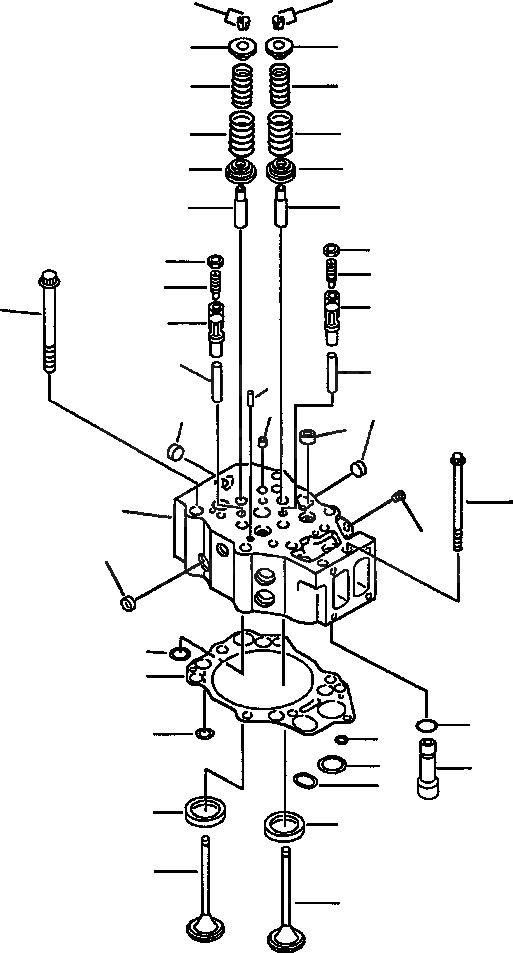 Схема запчастей Komatsu WA500-1L - ГОЛОВКА ЦИЛИНДРОВ ГОЛОВКА ЦИЛИНДРОВ