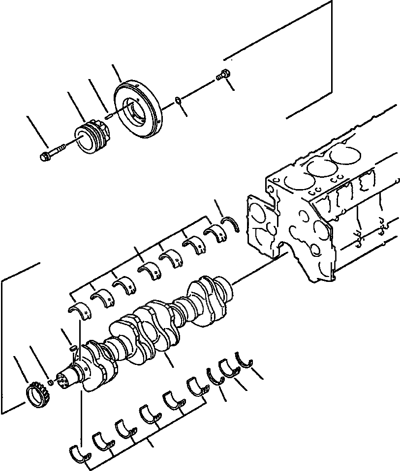 Схема запчастей Komatsu WA500-1L - КОЛЕНВАЛ БЛОК ЦИЛИНДРОВ