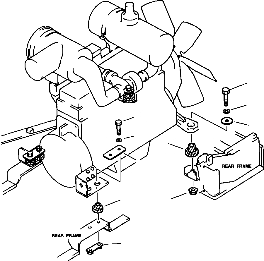 Схема запчастей Komatsu WA500-1L SUPPLEMENT - КРЕПЛЕНИЕ ДВИГАТЕЛЯ КОМПОНЕНТЫ ДВИГАТЕЛЯ & ЭЛЕКТРИКА