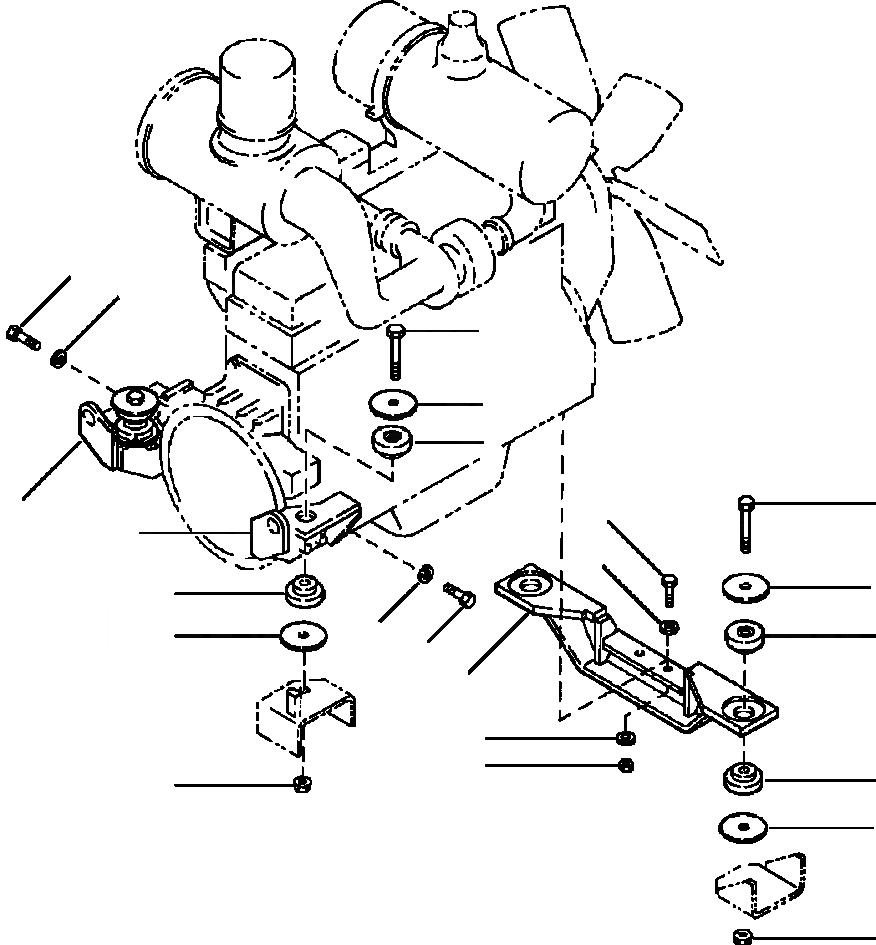Схема запчастей Komatsu WA500-3L - B-A КРЕПЛЕНИЕ ДВИГАТЕЛЯ КОМПОНЕНТЫ ДВИГАТЕЛЯ