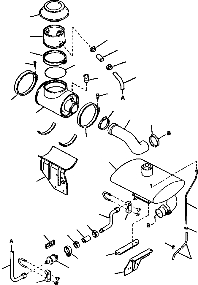 Схема запчастей Komatsu WA500-3L - B-A ВОЗДУХООЧИСТИТЕЛЬ И ГЛУШИТЕЛЬ СОЕДИН-ЕS КОМПОНЕНТЫ ДВИГАТЕЛЯ