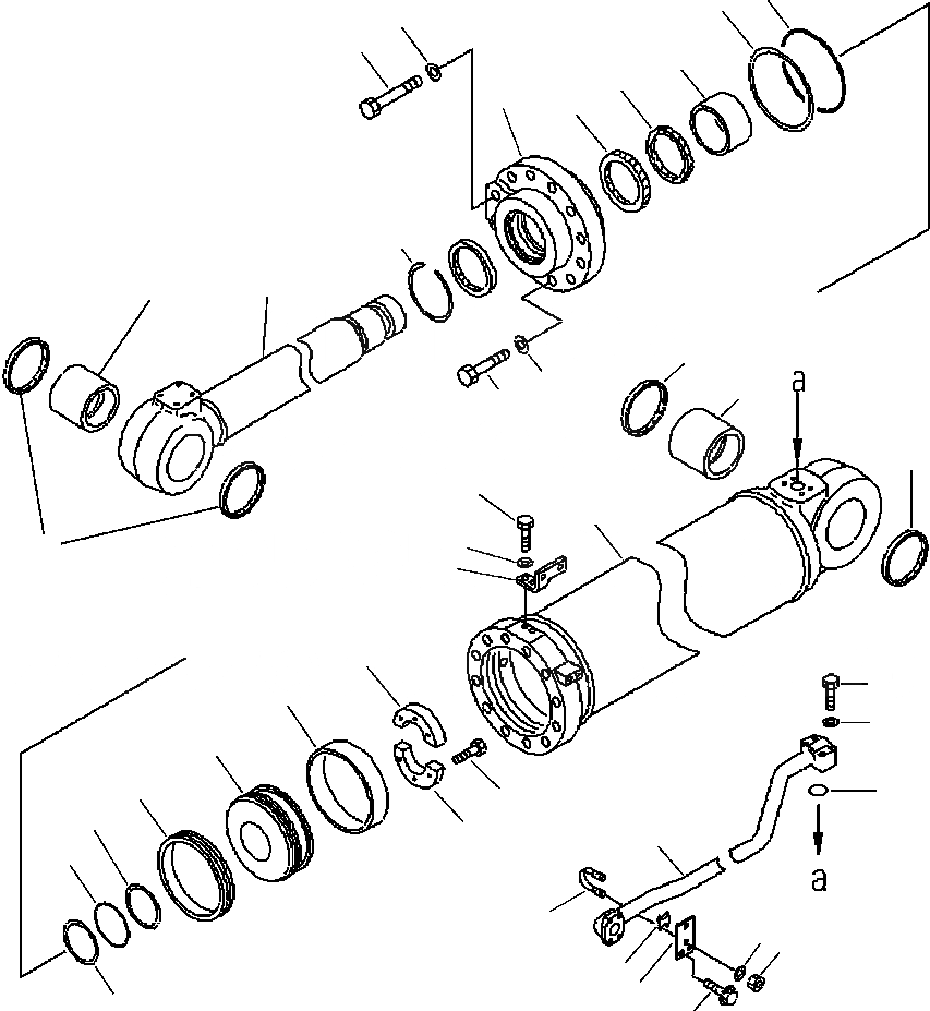 Схема запчастей Komatsu WA500-3L - H-A ЦИЛИНДР ASSEMBLY КОВШ - ВЫСОК. ПОДЪЕМ ГИДРАВЛИКА