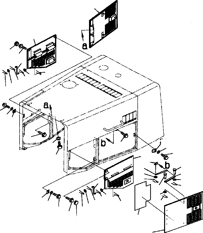 Схема запчастей Komatsu WA500-3L - M-A ЗАЩИТА РАДИАТОРА AND КАПОТ ДВИГАТЕЛЬ ДВЕРЬS ЧАСТИ КОРПУСА