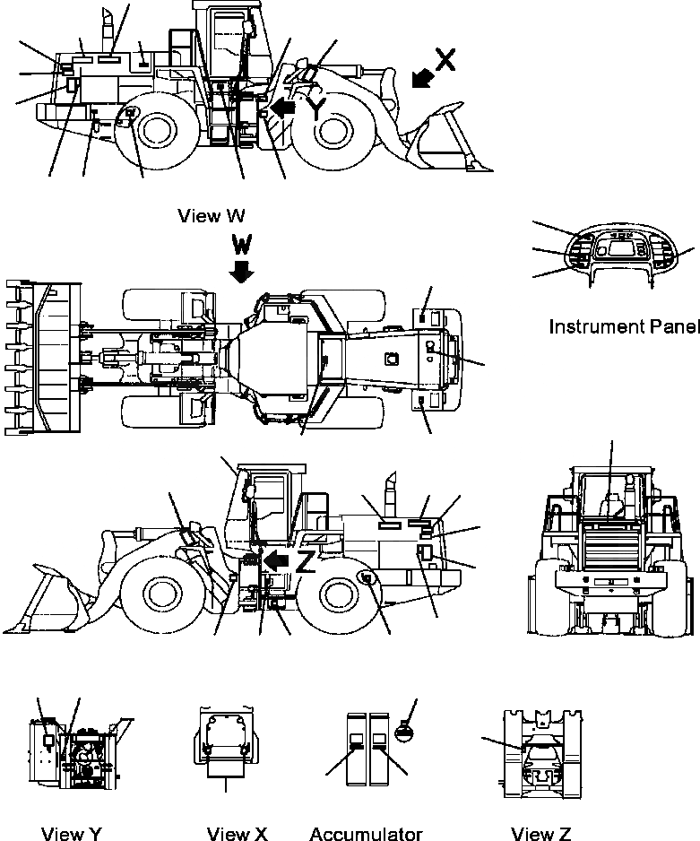 Схема запчастей Komatsu WA500-3L - U-A PROВОЗДУХОВОДЫ GRAPHICS ШАССИ МАРКИРОВКА