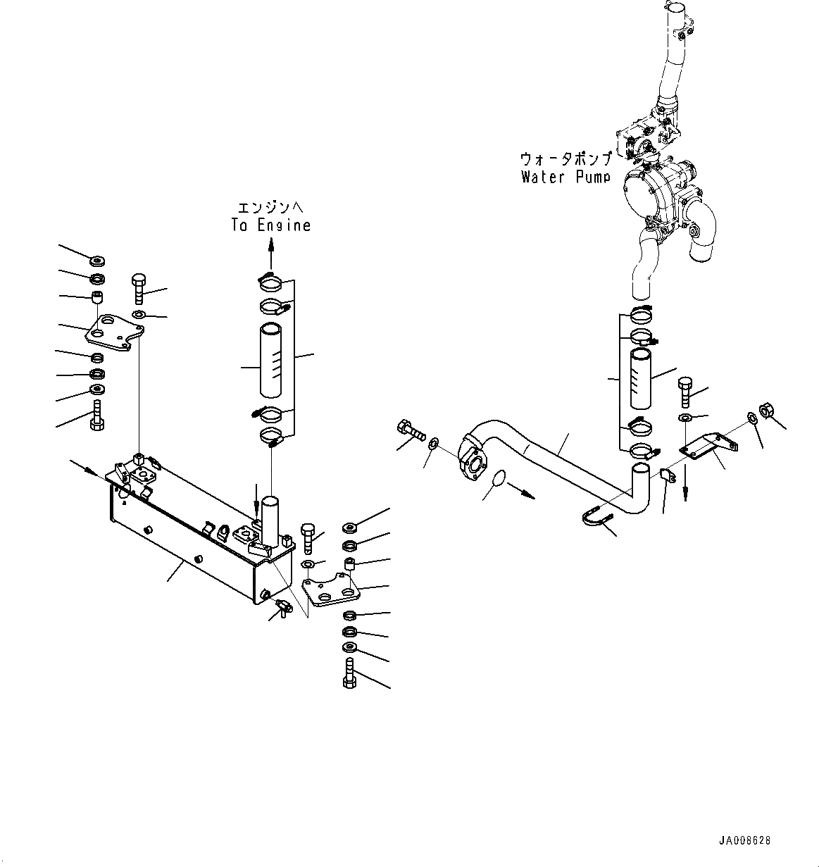 Схема запчастей Komatsu WA500-7 - РАДИАТОР, МАСЛООХЛАДИТЕЛЬ РАДИАТОР