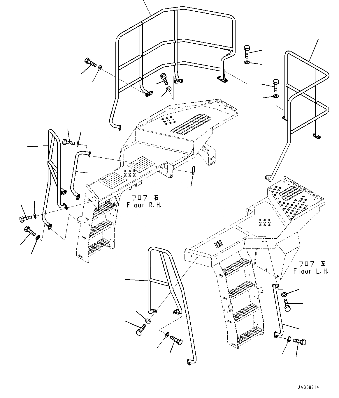 Схема запчастей Komatsu WA500-7 - HANDRAIL HANDRAIL